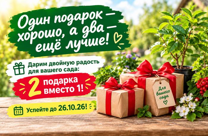 Двойная радость для вашего сада! 2 подарка вместо 1 Двойная радость для вашего сада! 2 подарка вместо 1
